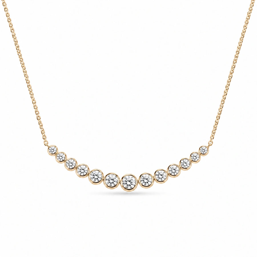 Bezel-Set Curved Bar Lab Diamond Pendant — 2.20ctw