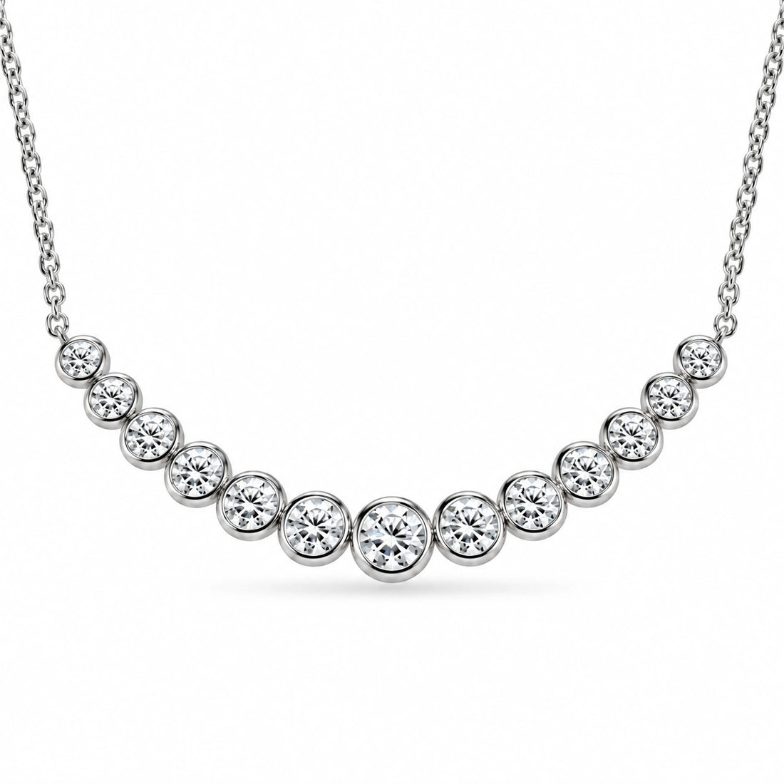 Bezel-Set Curved Bar Lab Diamond Pendant close-up detail