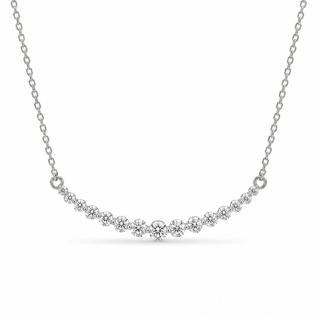 Prong-Set Curved Bar Lab Diamond Pendant in Platinum 950, product visualization