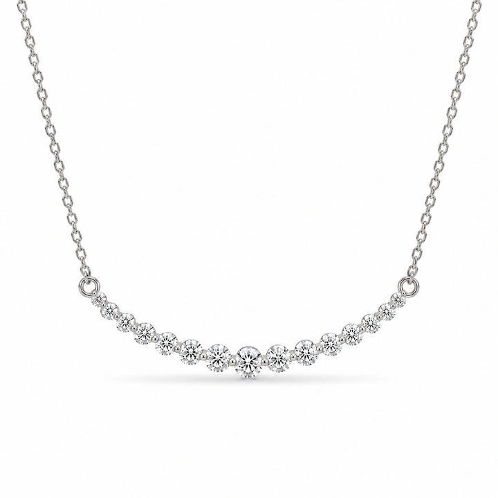 Prong-Set Curved Bar Lab Diamond Pendant in Platinum 950, product visualization