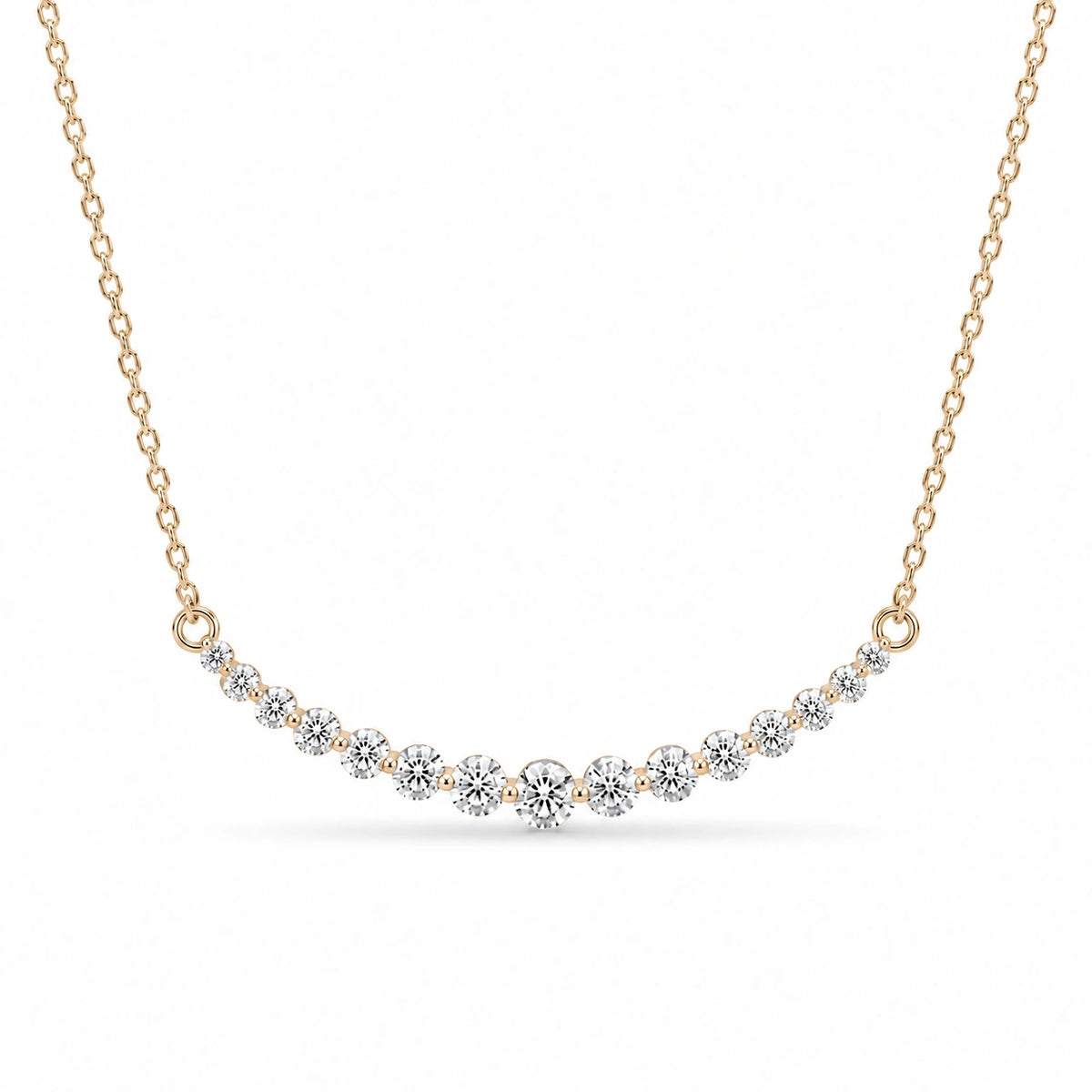 Prong-Set Curved Bar Lab Diamond Pendant — 2.20ctw