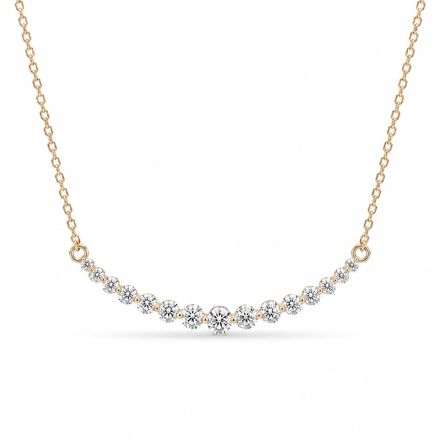 Prong-Set Curved Bar Lab Diamond Pendant — 2.20ctw