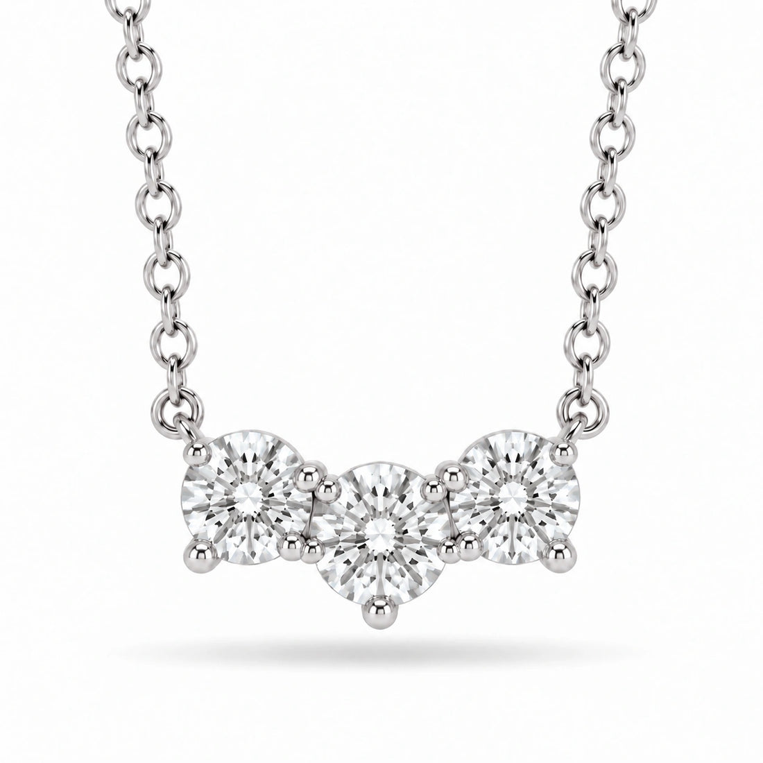 Three-Stone Lab Diamond Pendant in Platinum 950