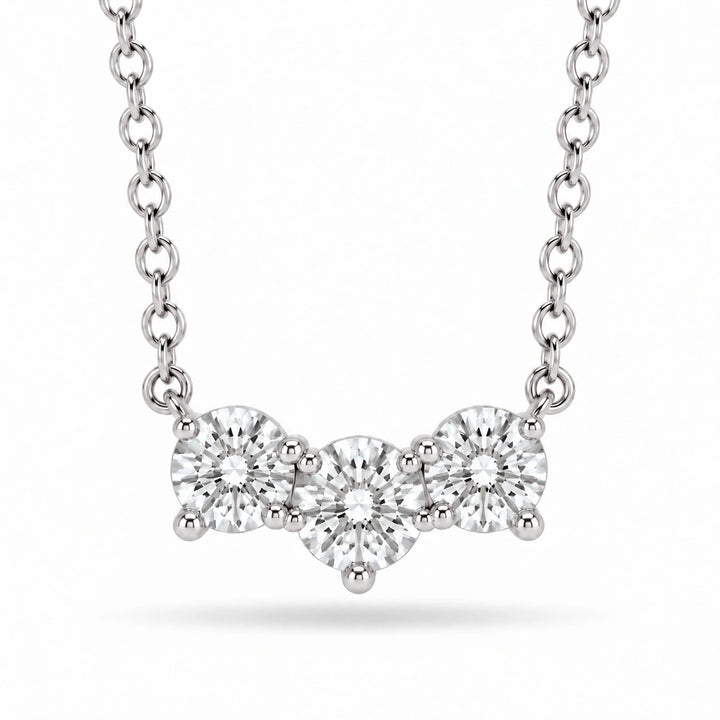 Three-Stone Lab Diamond Pendant in Platinum 950, product visualization