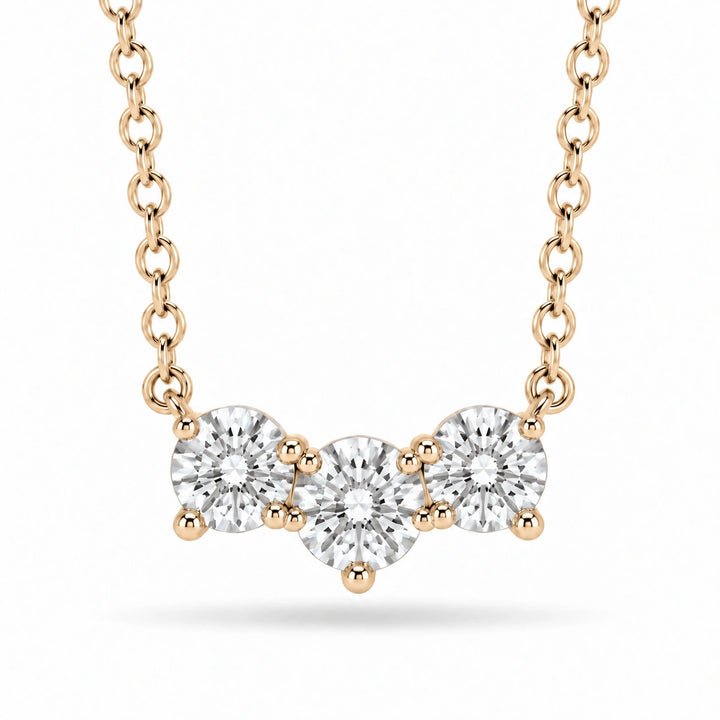 Three-Stone Lab Diamond Pendant in 14K Yellow Gold, product visualization