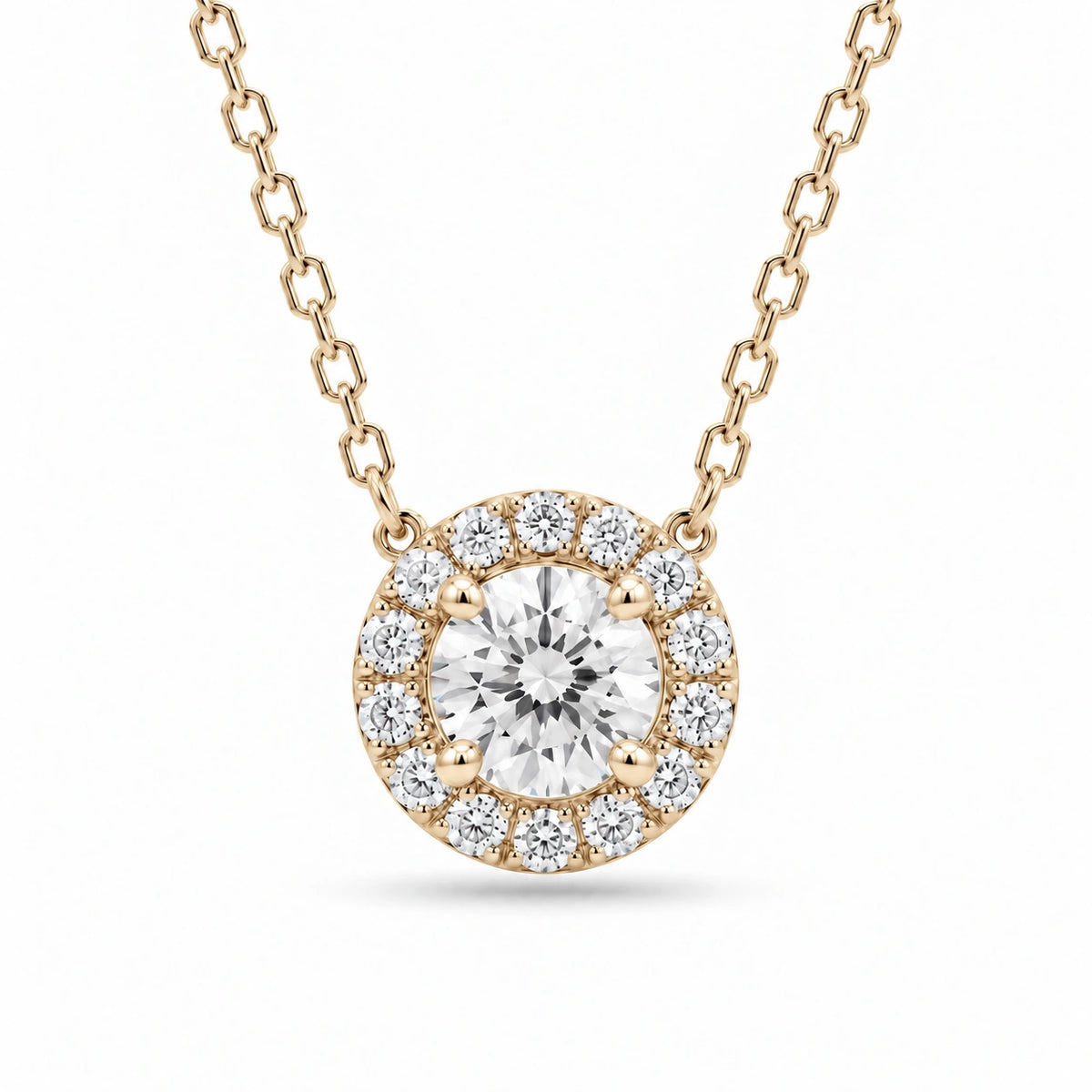 Four-Prong Round Lab Diamond Solitaire Pendant — 0.50ct
