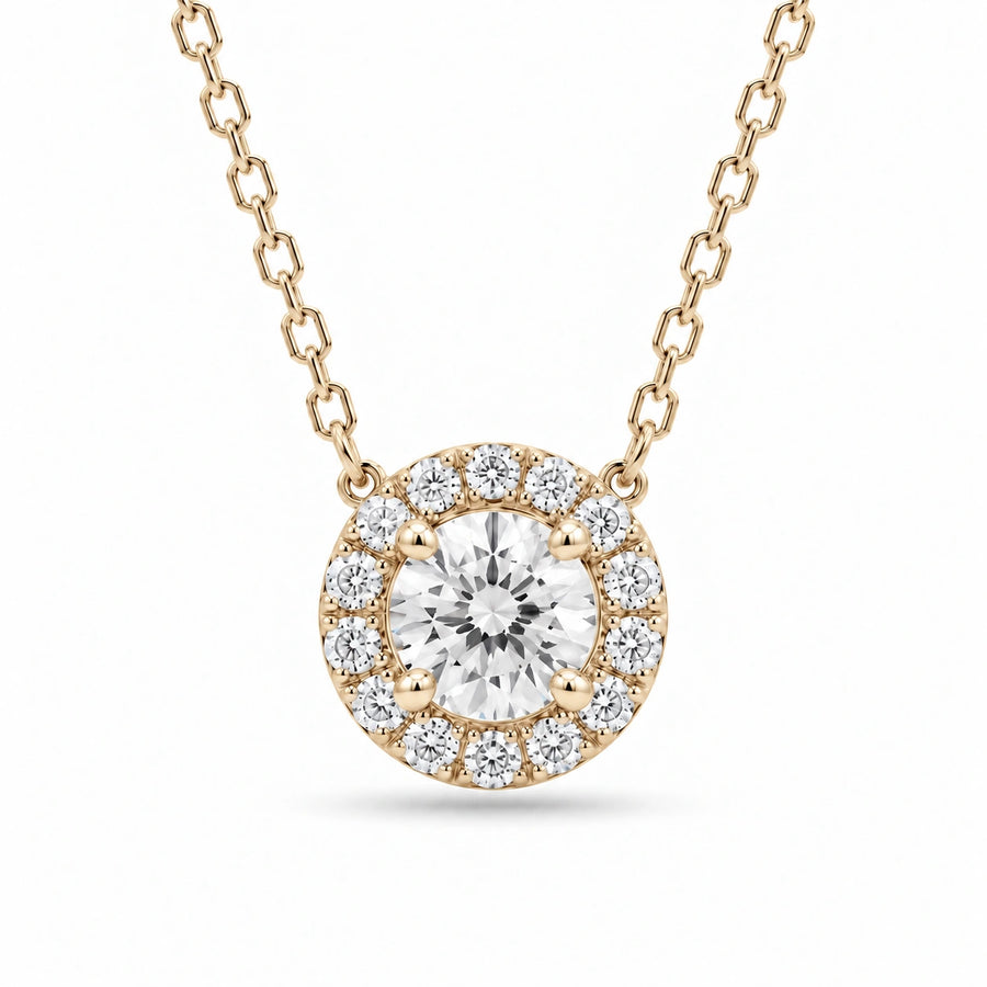 Four-Prong Round Lab Diamond Solitaire Pendant — 0.50ct