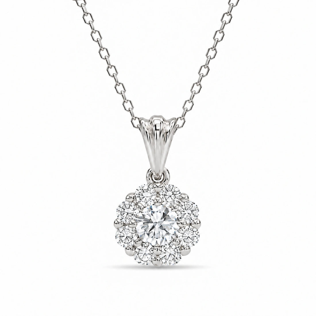 Daisy Lab Diamond Pendant in Platinum 950