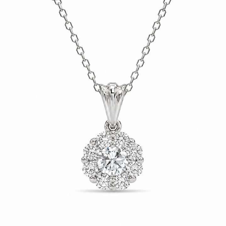 Daisy Lab Diamond Pendant in Platinum 950, product visualization