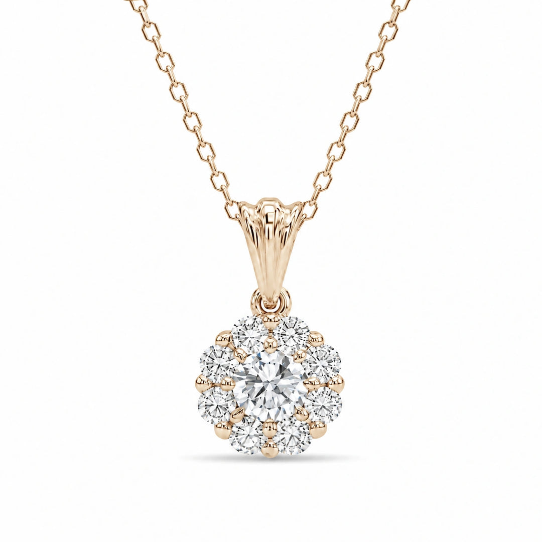 Daisy Lab Diamond Pendant in 14K Yellow Gold, product visualization