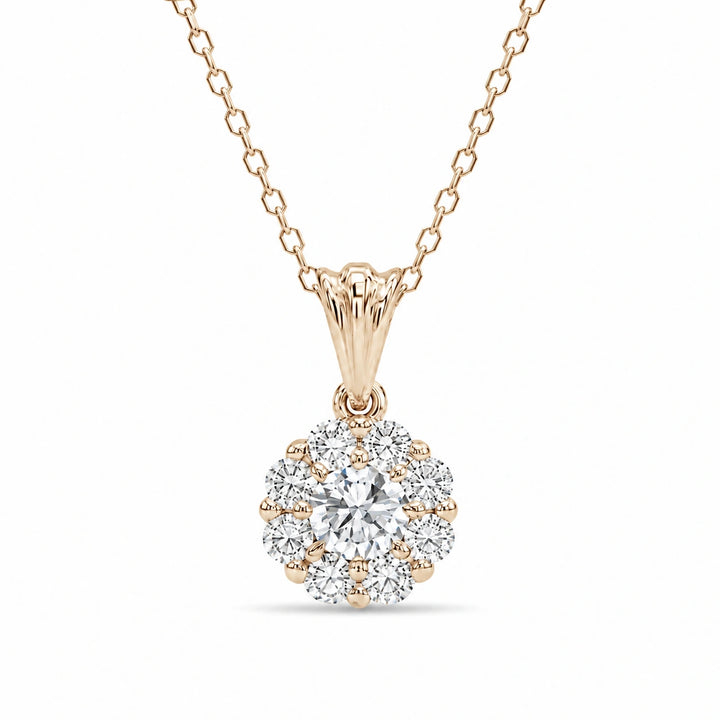 Daisy Lab Diamond Pendant in 14K Yellow Gold, product visualization