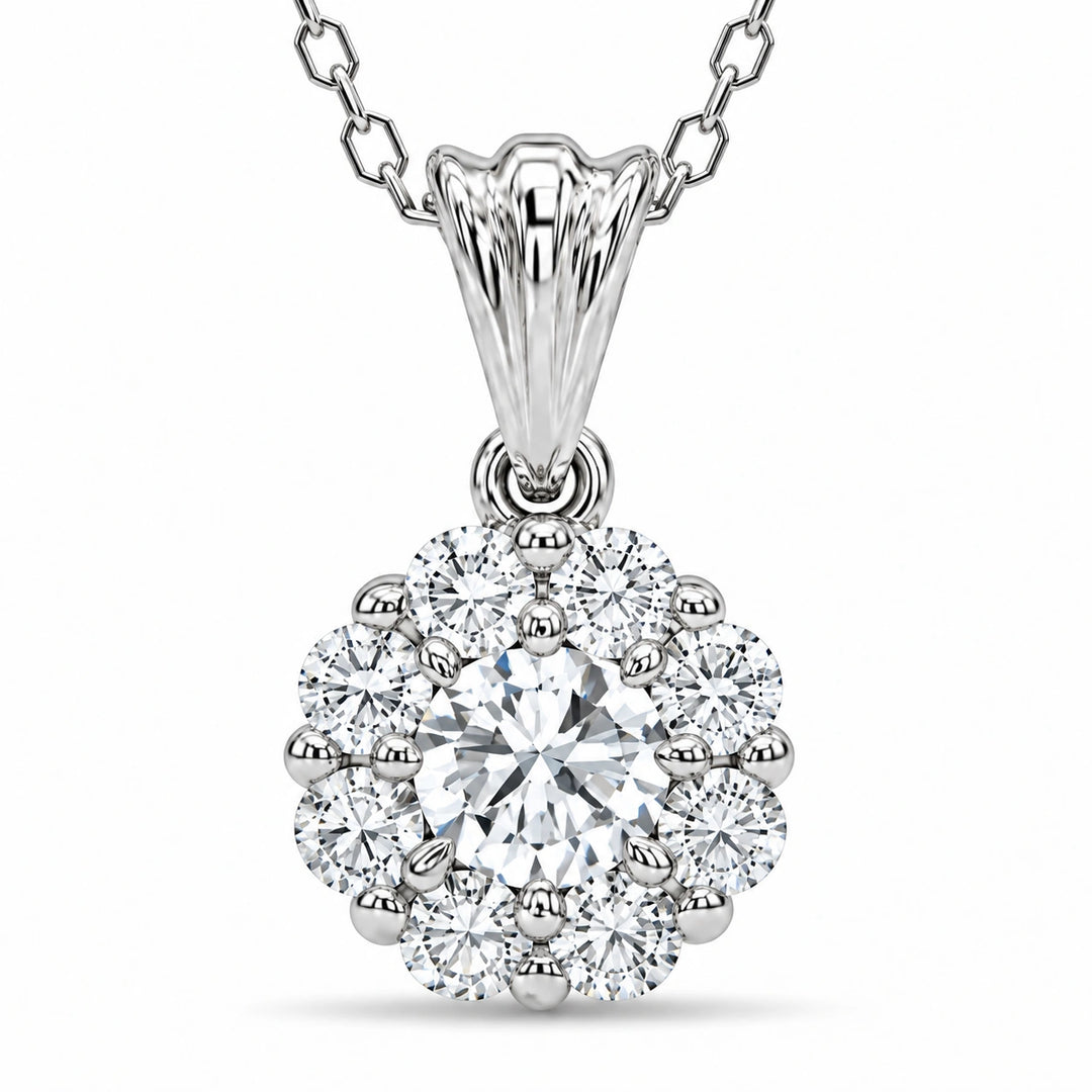Daisy Lab Diamond Pendant close-up detail, product visualization