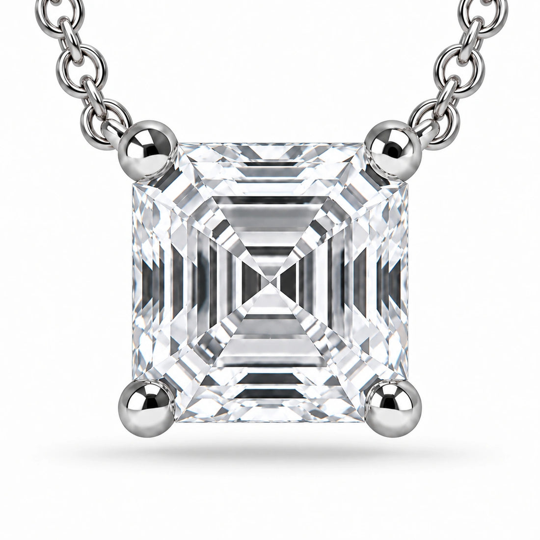 Asscher-Cut Lab Diamond Pendant close-up detail