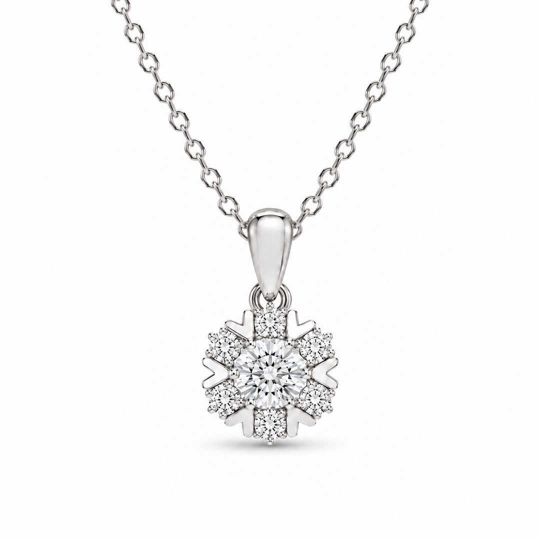Snowflake Lab Diamond Pendant in Platinum 950, product visualization