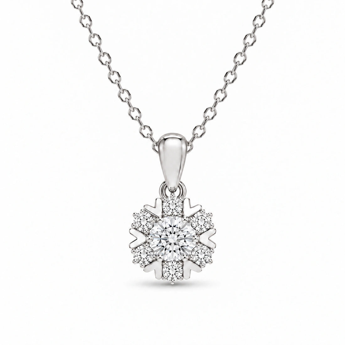 Snowflake Lab Diamond Pendant in Platinum 950