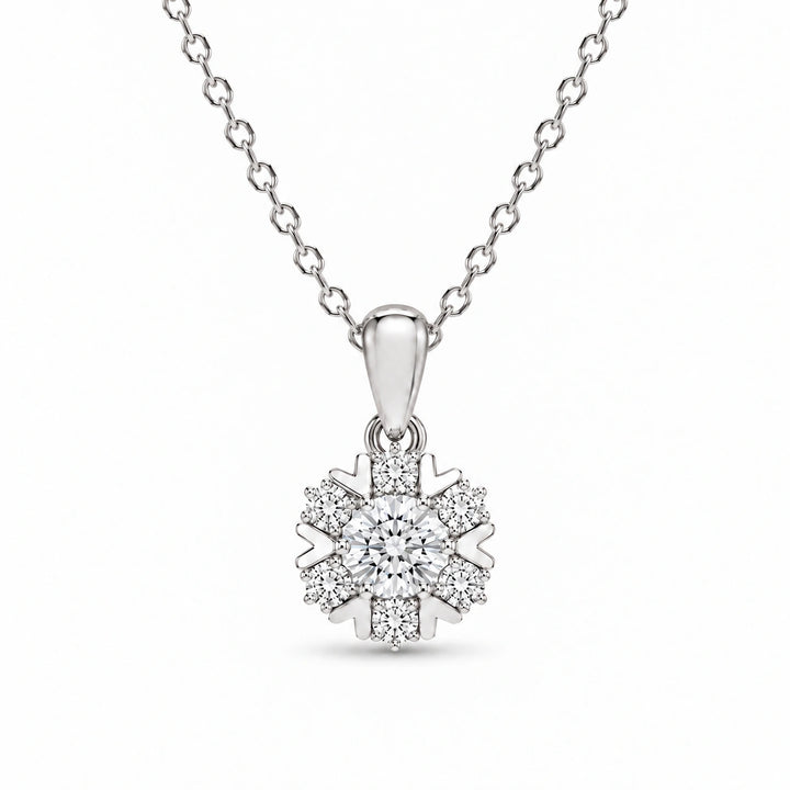 Snowflake Lab Diamond Pendant in Platinum 950, product visualization