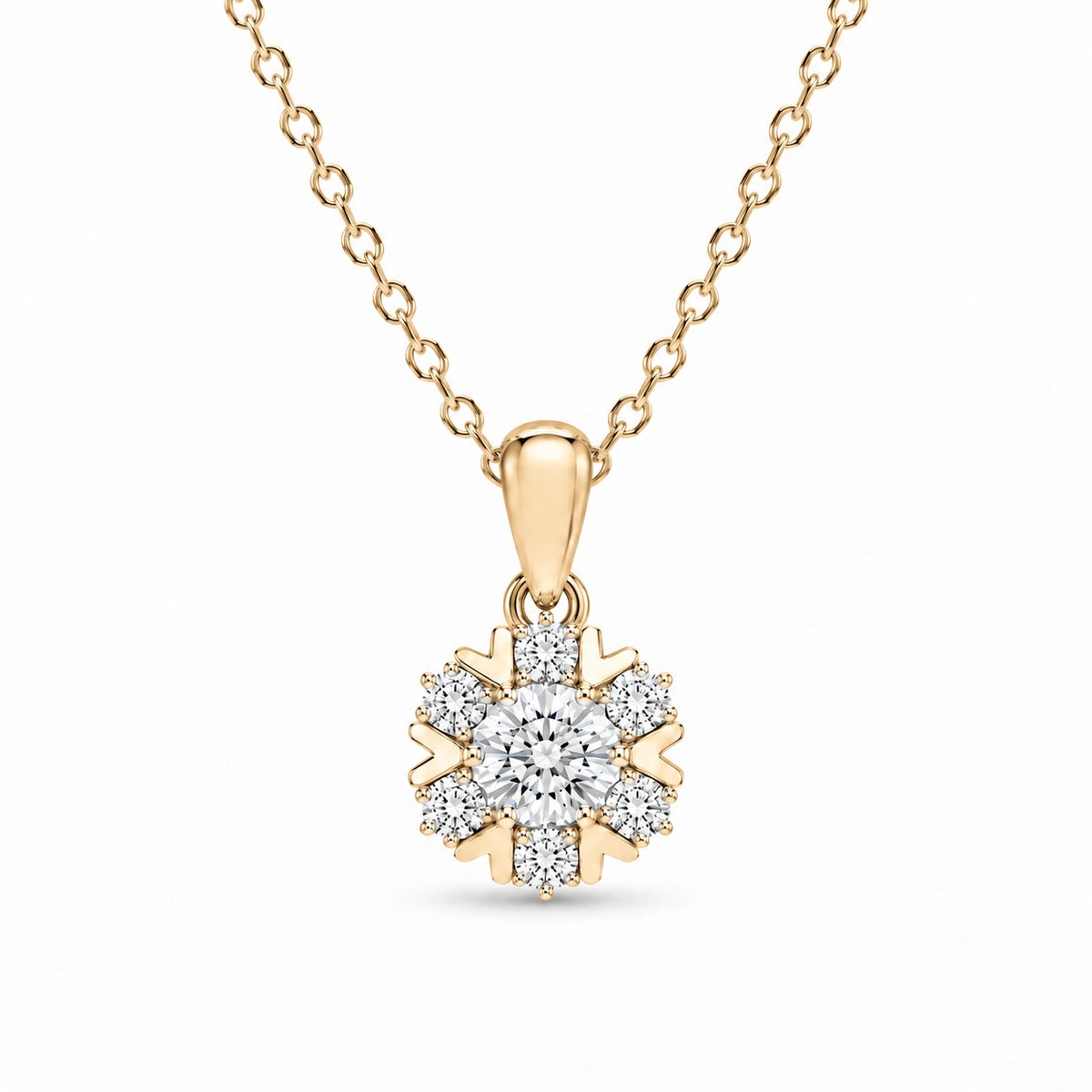 Snowflake Lab Diamond Pendant — 0.80ctw