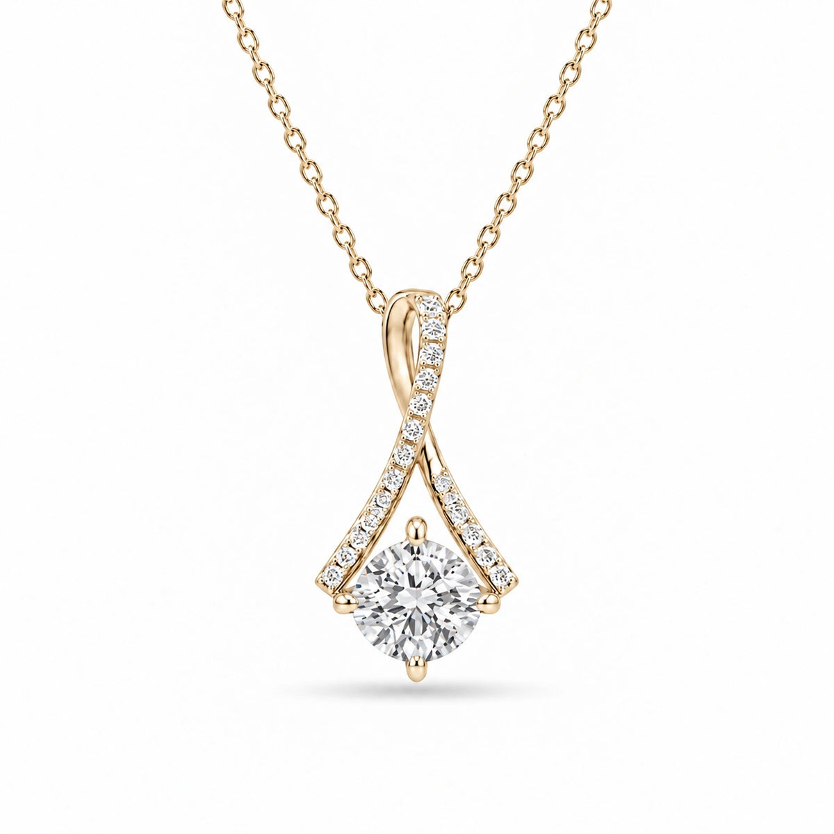 Infinity Bail Round Lab Diamond Pendant — 0.50ctw