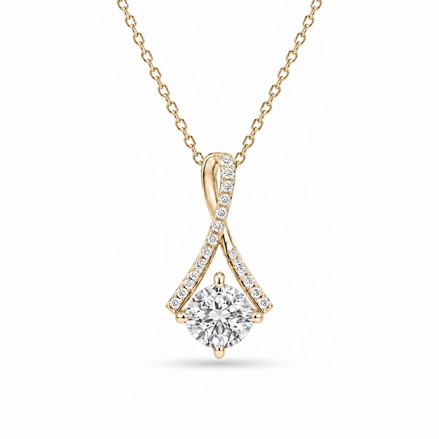 Infinity Bail Round Lab Diamond Pendant — 0.50ctw