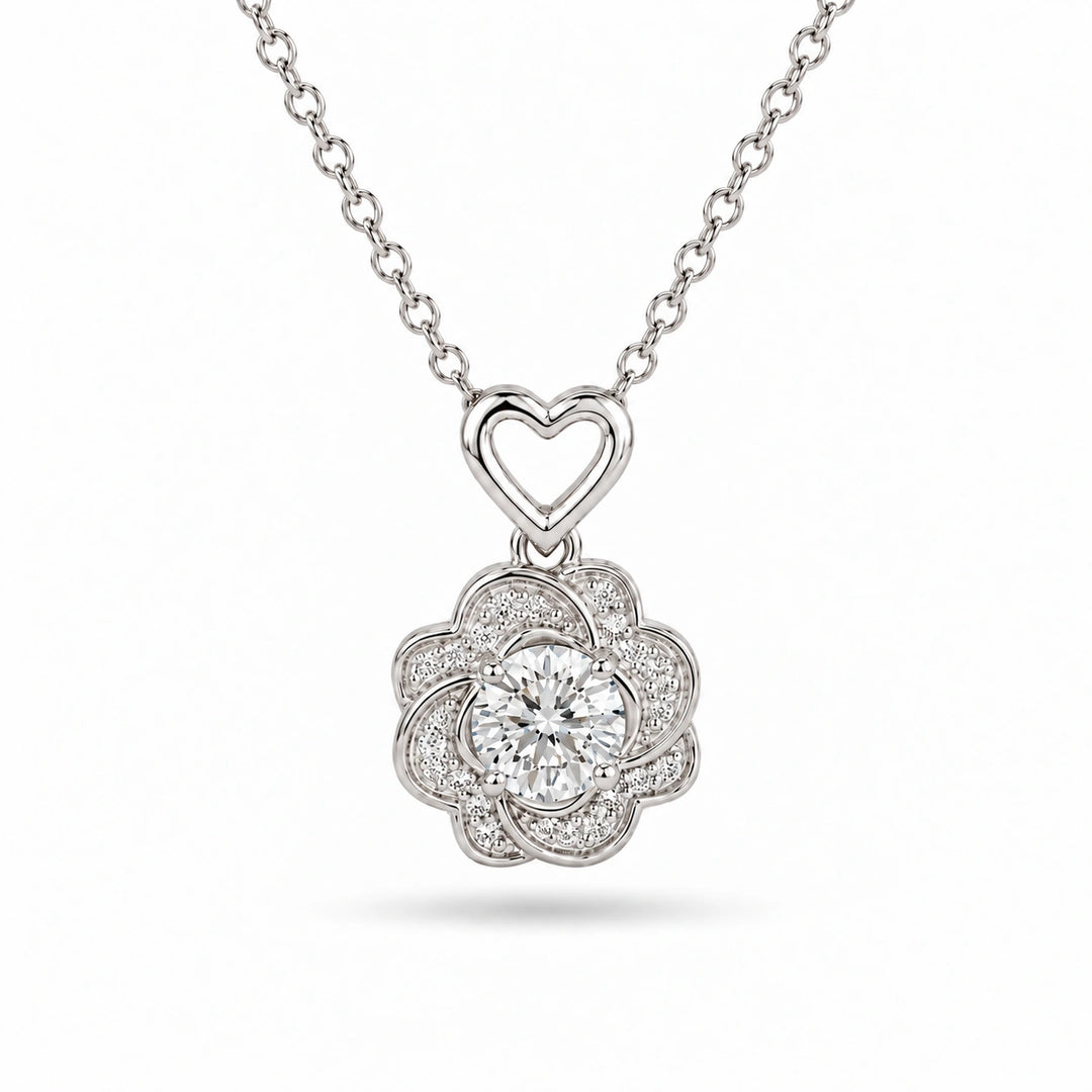 Rose Lab Diamond Pendant in Platinum 950, product visualization