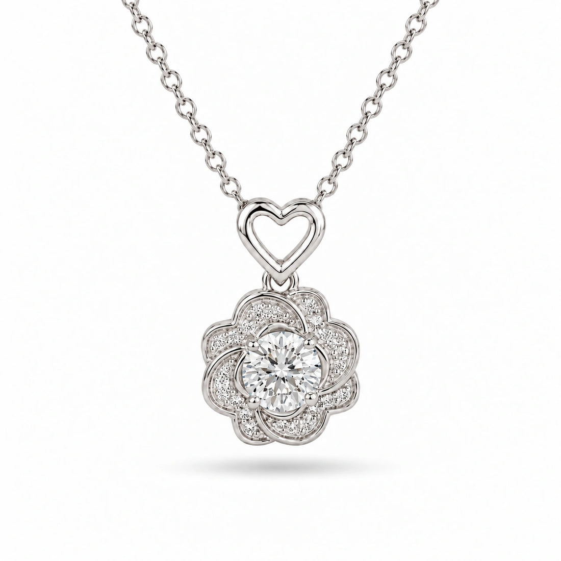 Rose Lab Diamond Pendant in Platinum 950