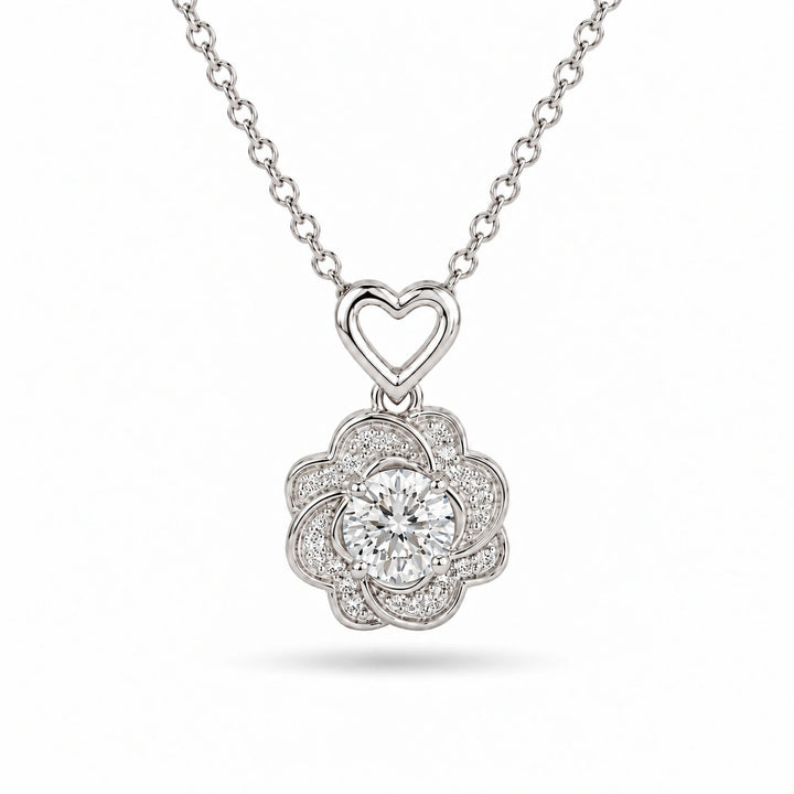 Rose Lab Diamond Pendant in Platinum 950, product visualization