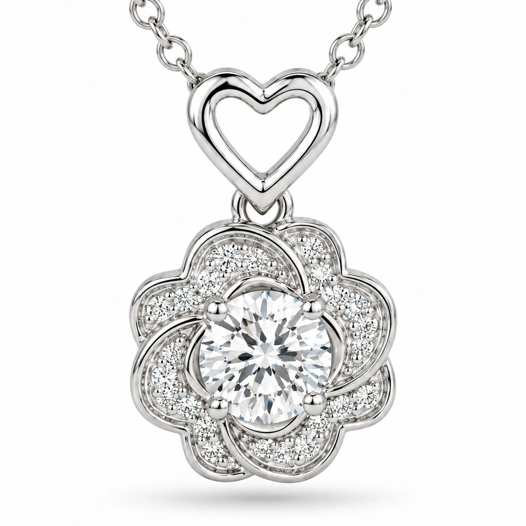 Rose Lab Diamond Pendant close-up detail, product visualization