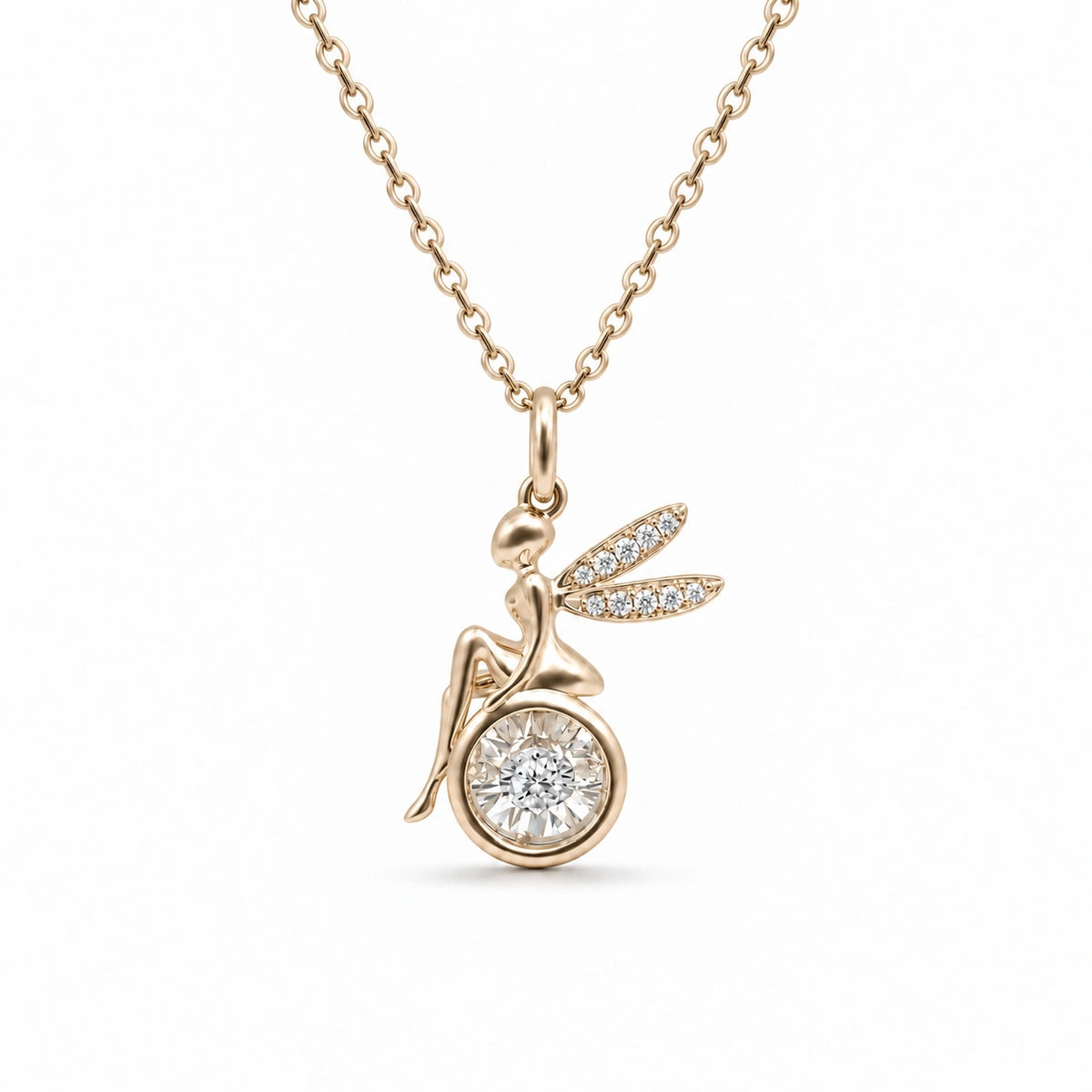Fairy Pendant with Dancing Lab Diamond