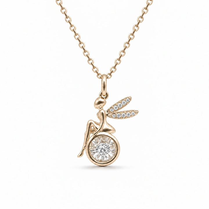 Fairy Pendant with Dancing Lab Diamond in 18K Yellow Gold, product visualization