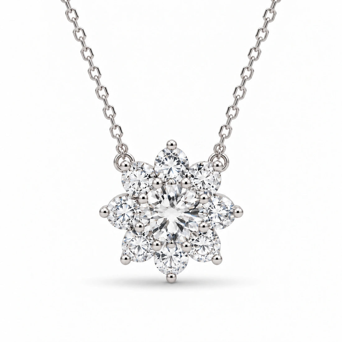 Grand Sunburst Lab Diamond Pendant in Platinum 950
