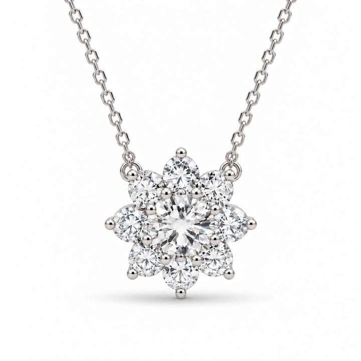 Grand Sunburst Lab Diamond Pendant in Platinum 950, product visualization