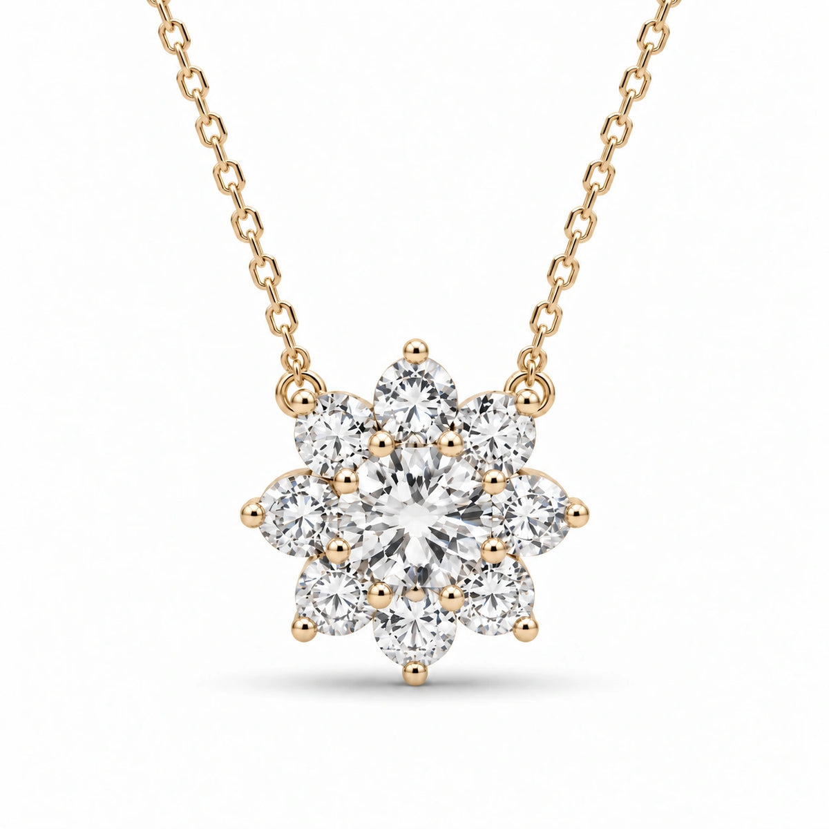 Grand Sunburst Lab Diamond Pendant — 2.00ctw
