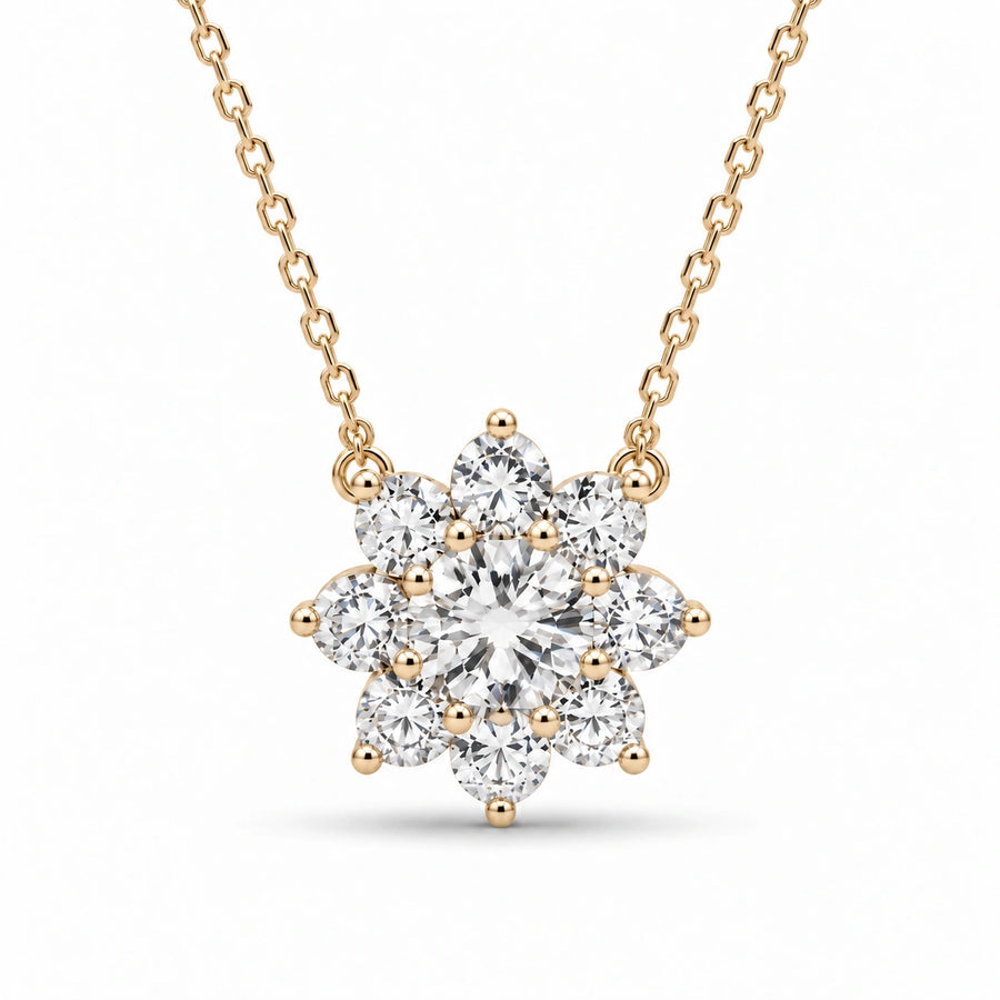 Grand Sunburst Lab Diamond Pendant — 2.00ctw