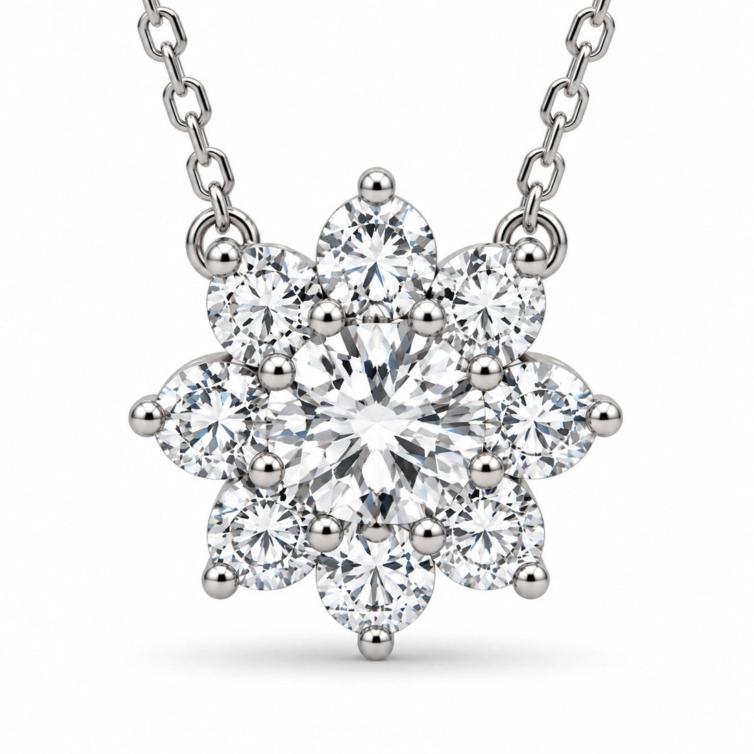 Grand Sunburst Lab Diamond Pendant close-up detail