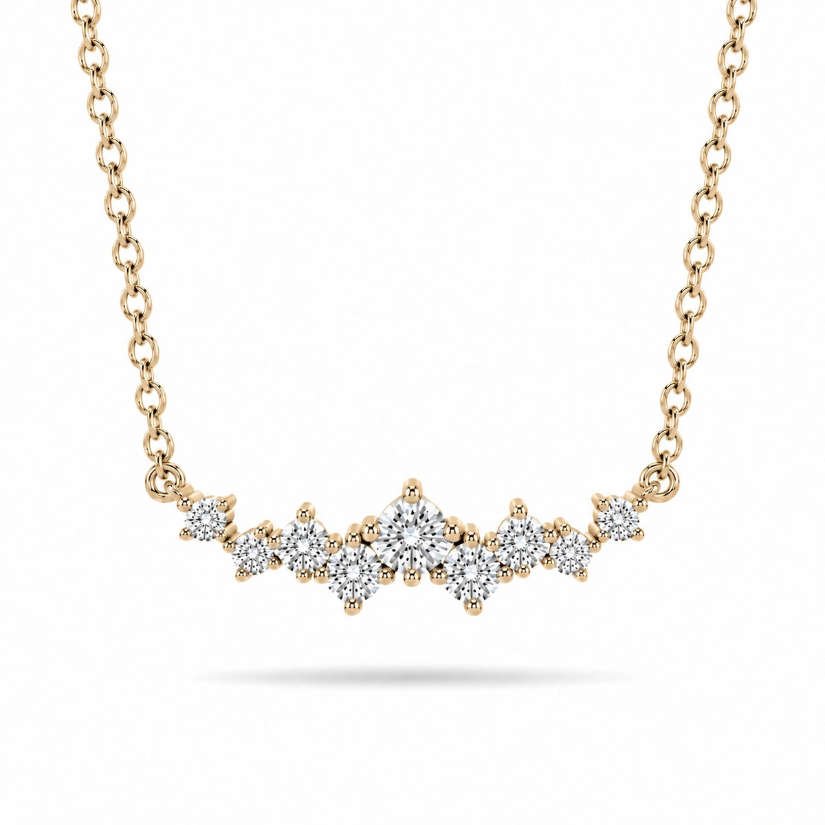 Curved Cluster Lab Diamond Pendant — 0.47ctw