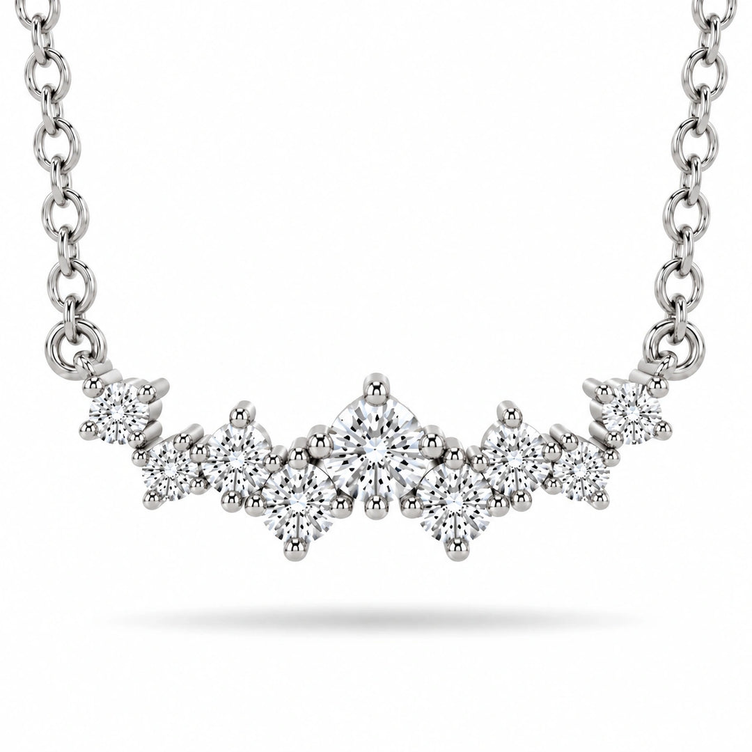 Curved Cluster Lab Diamond Pendant close-up detail, product visualization