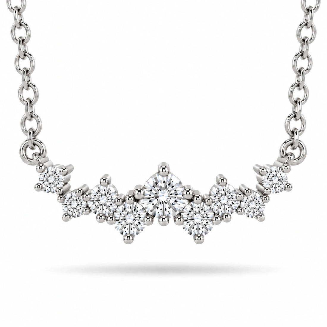 Curved Cluster Lab Diamond Pendant close-up detail