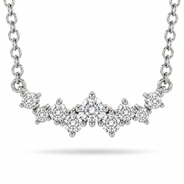 Curved Cluster Lab Diamond Pendant close-up detail, product visualization