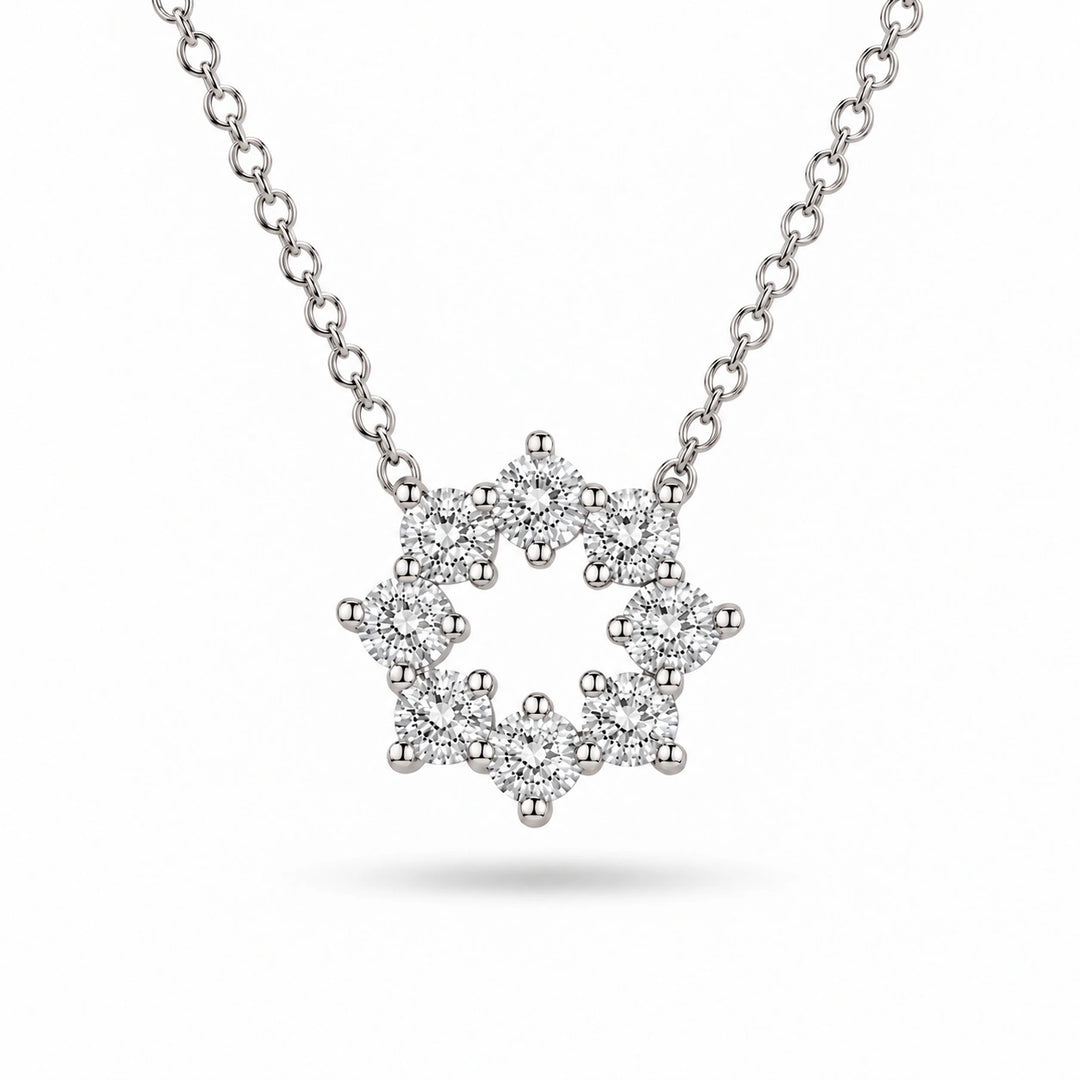 Sunburst Lab Diamond Pendant in Platinum 950, product visualization