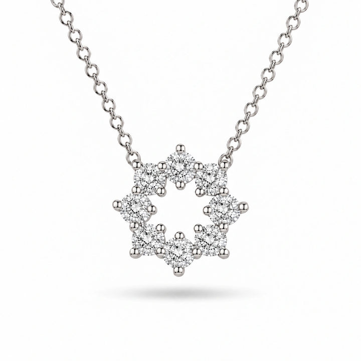 Sunburst Lab Diamond Pendant in Platinum 950, product visualization