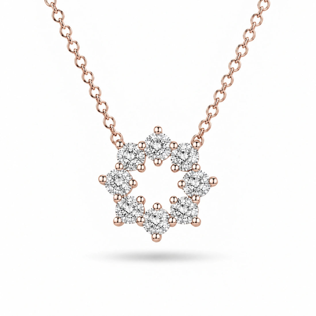Sunburst Lab Diamond Pendant in 14K Rose Gold