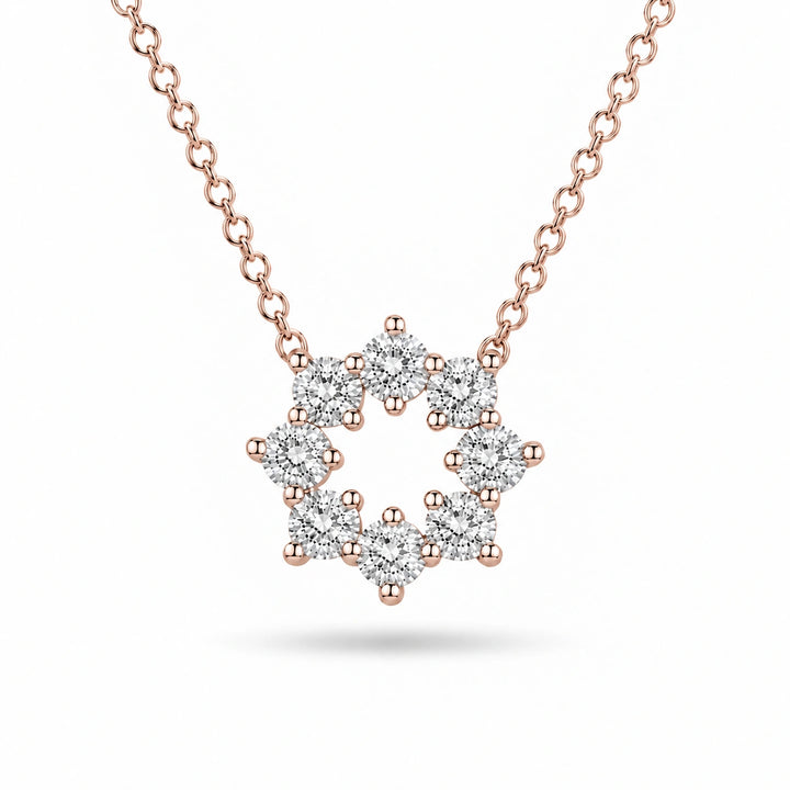 Sunburst Lab Diamond Pendant in 14K Rose Gold, product visualization
