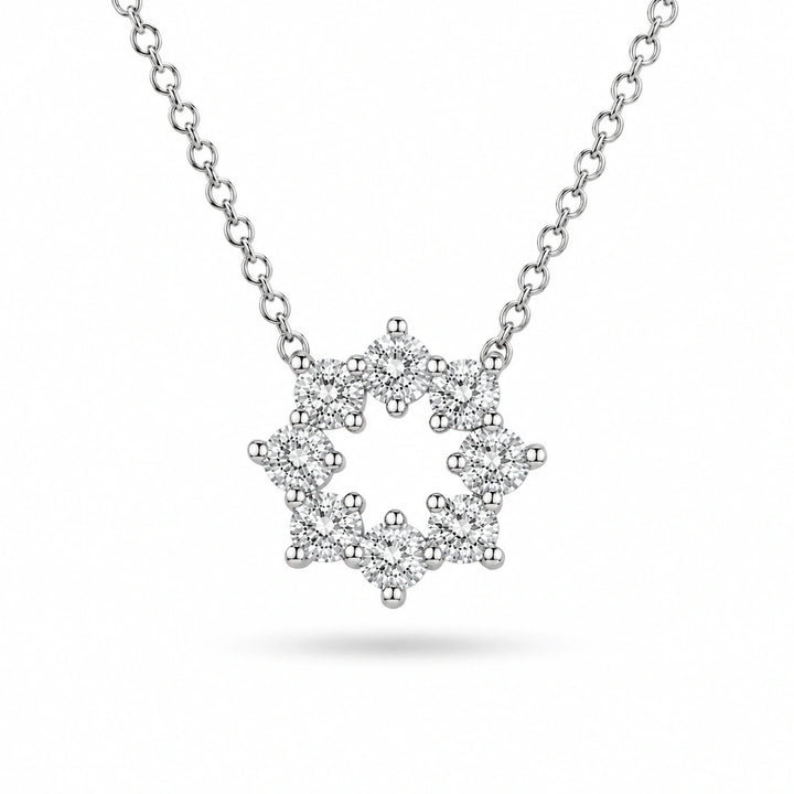 Sunburst Lab Diamond Pendant in 14K White Gold, product visualization