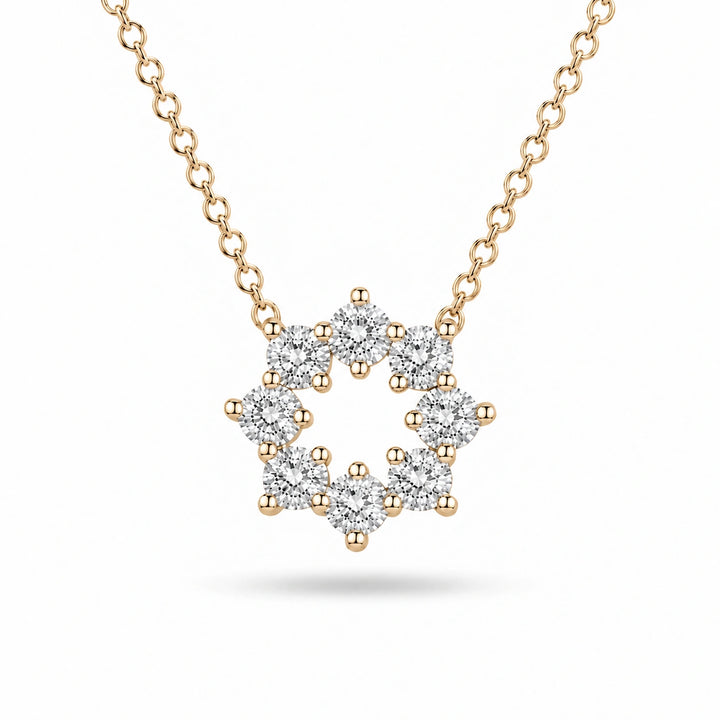 Sunburst Lab Diamond Pendant in 14K Yellow Gold, product visualization