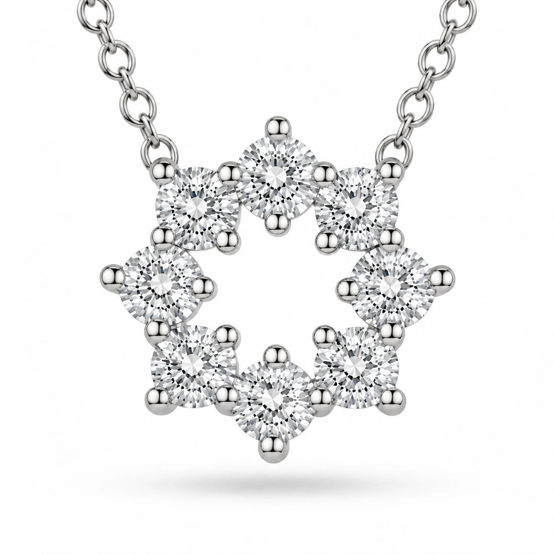 Sunburst Lab Diamond Pendant close-up detail