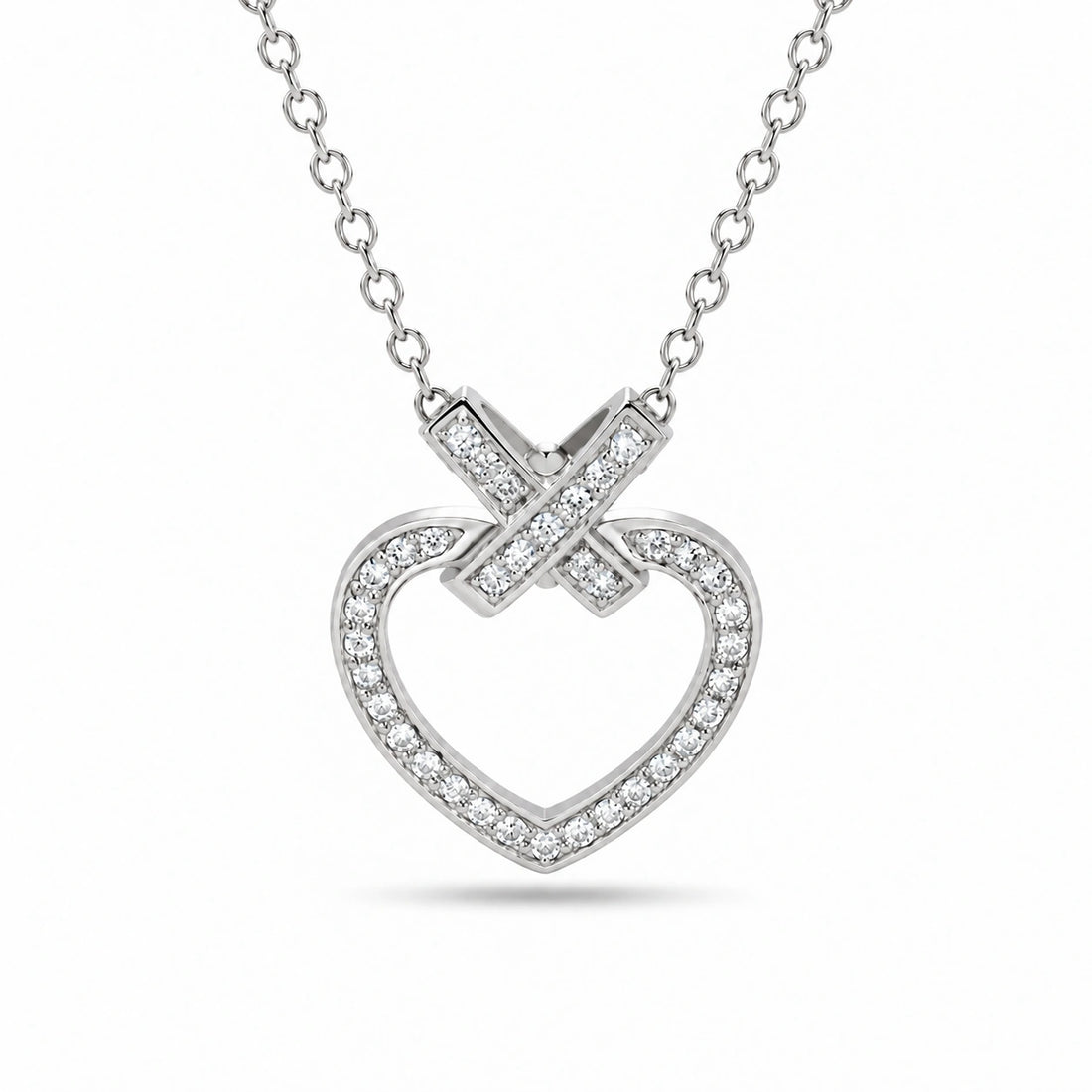 Pavé Heart Lab Diamond Pendant in Platinum 950