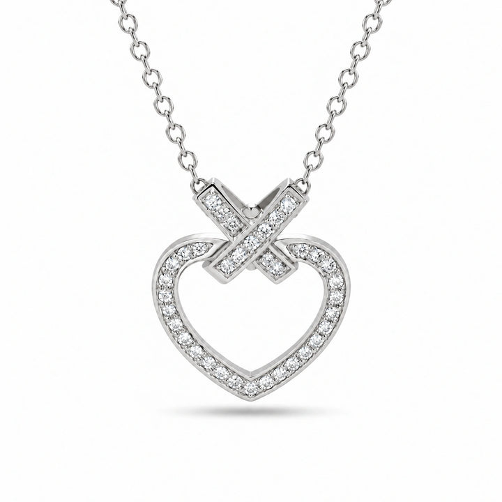 Pavé Heart Lab Diamond Pendant in Platinum 950, product visualization