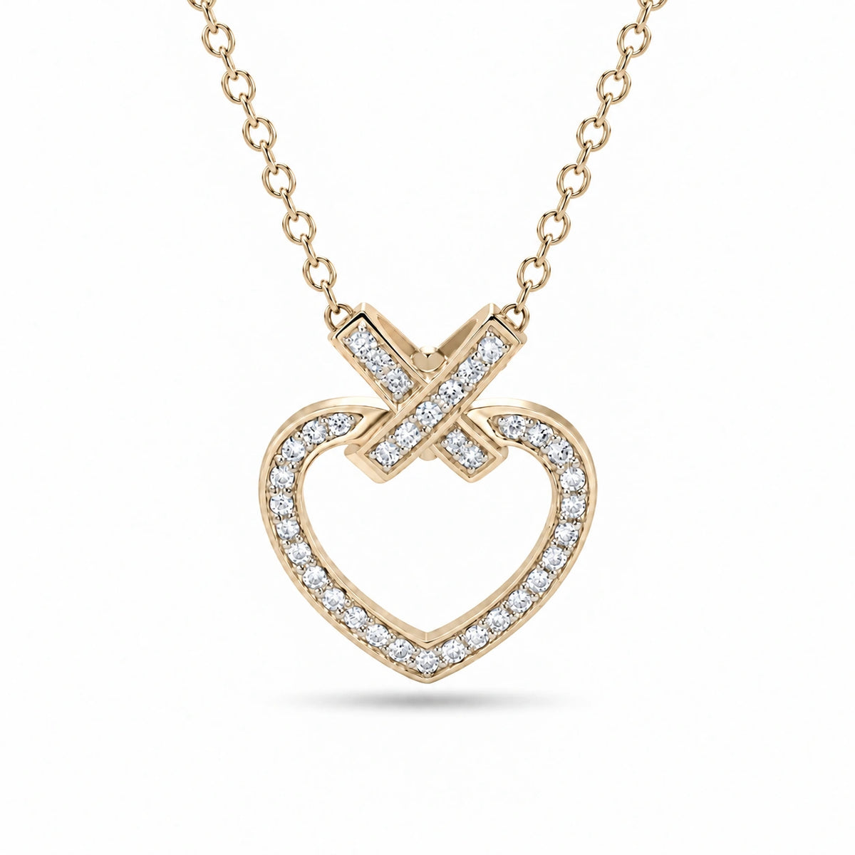 Pavé Heart Lab Diamond Pendant — 8mm