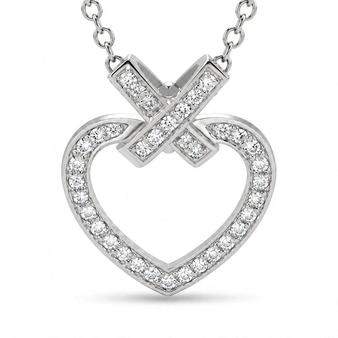Pavé Heart Lab Diamond Pendant close-up detail