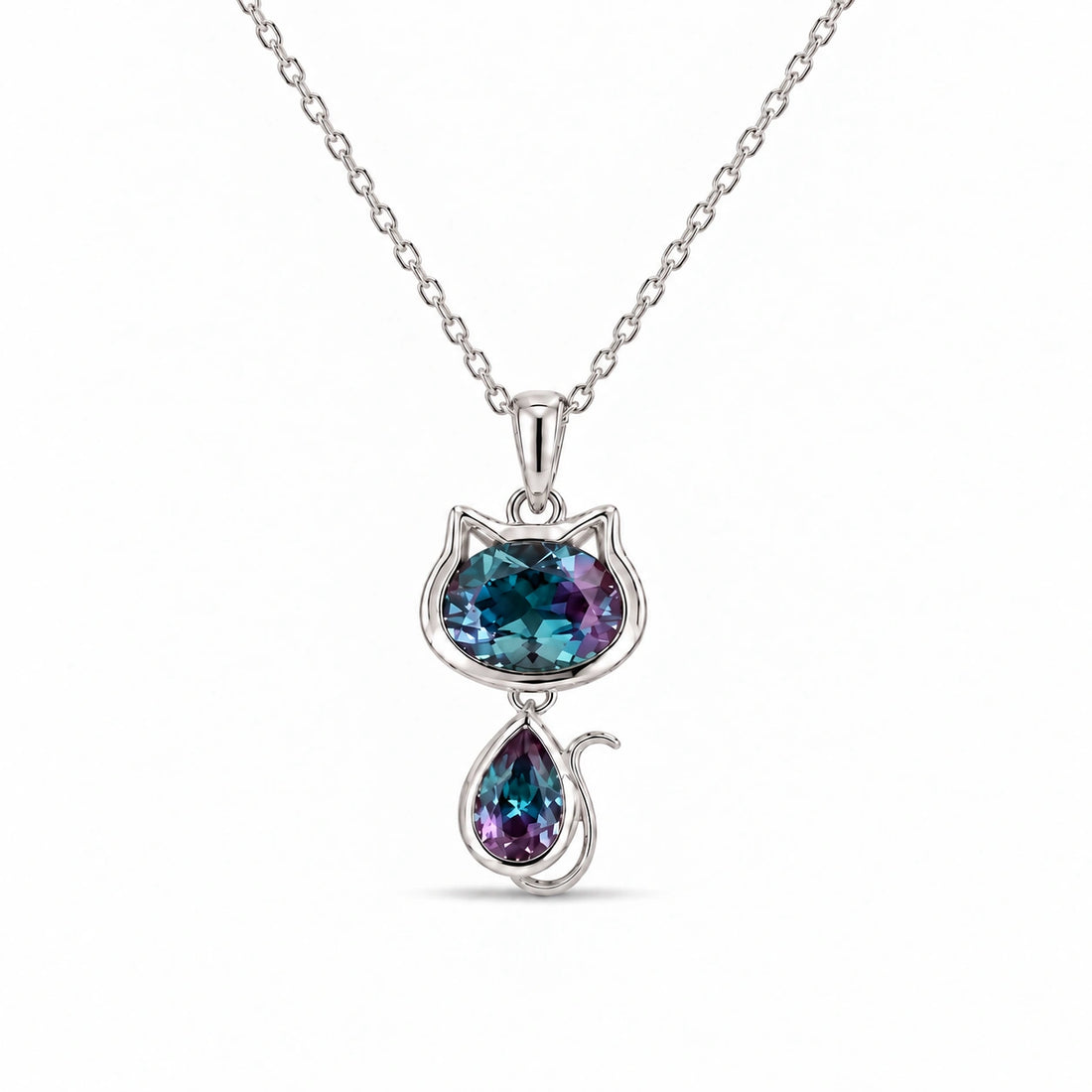 Cat Lab Alexandrite Pendant in Platinum 950